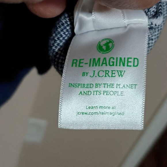 J Crew Teddie Sweater Women Size Medium Blue/White Checkered - Picture 9 of 12